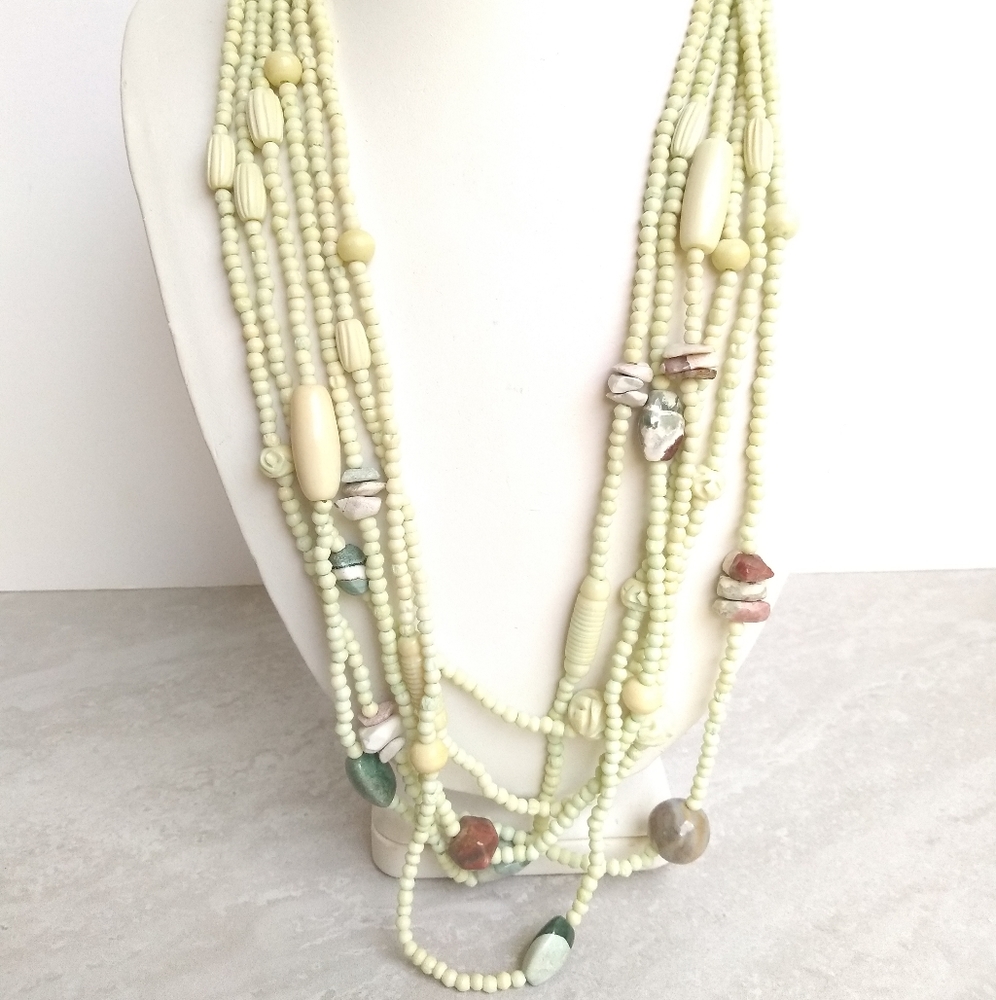 NWOT Multi layered Semi-Precious stones. - Picture 1 of 2
